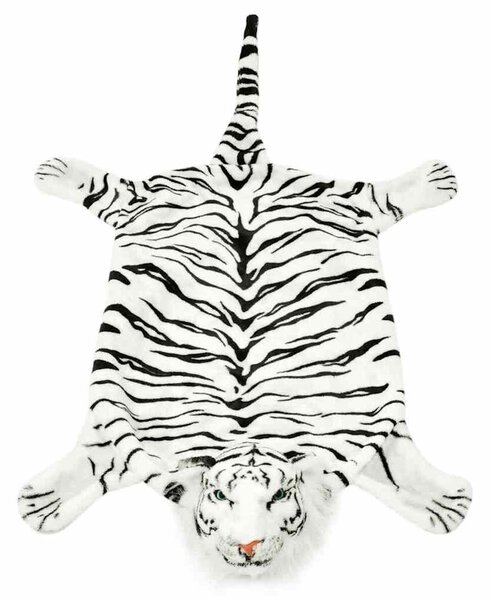 Tepih Tigar od Pliša 144 cm Bijeli - Bijela 144 cm Bijela 144 cm