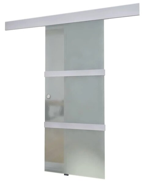 Staklena klizna vrata i aluminija 178 cm srebrna