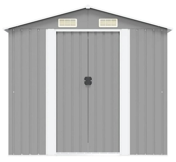 Vrtna kućica za pohranu siva metalna 204 x 132 x 186 cm - Siva 1 Siva