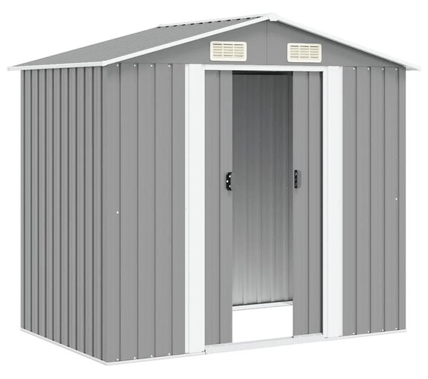 Vrtna kućica za pohranu siva metalna 204 x 132 x 186 cm - Siva 1 Siva