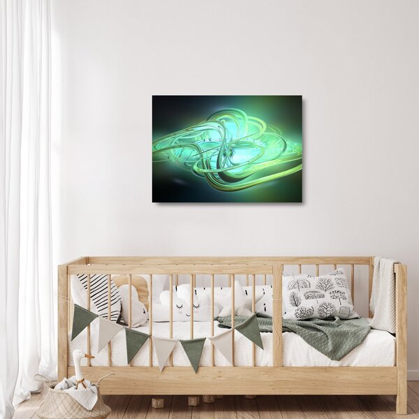 Staklena slika zelene apstrakcije (70x50 cm)