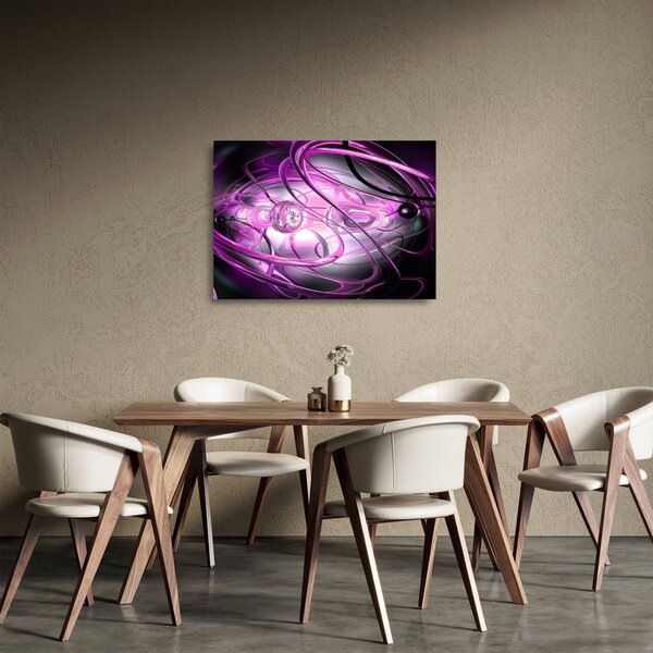 Staklena slika predivne ljubičaste apstrakcije (70x50 cm)