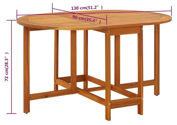 Vrtni stol od masivnog bagremovog drva 130 x 90 x 72 cm - 1 Stol od 130 cm Stol od 130 cm