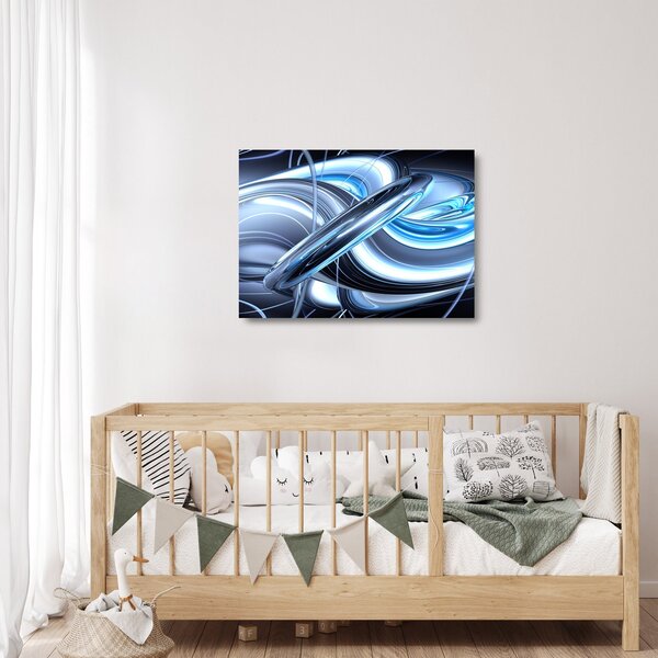 Staklena slika plave apstrakcije (70x50 cm)