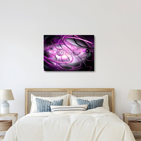 Staklena slika predivne ljubičaste apstrakcije (70x50 cm)