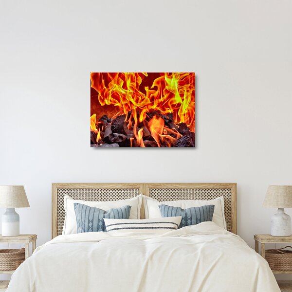 Staklena slika gorućeg ugljena (70x50 cm)