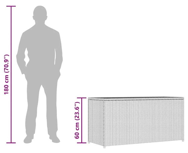 Vrtna kutija za pohranu od poliratana smeđa 120 x 50 x 60 cm - Smeđa Smeđa