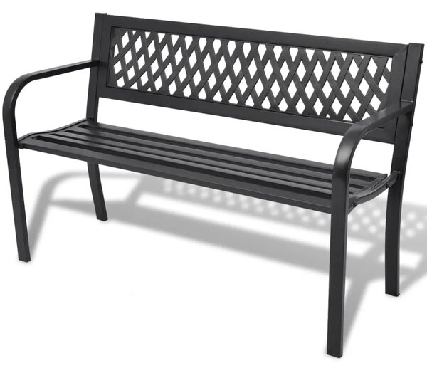 Vrtna klupa 118 cm čelična crna