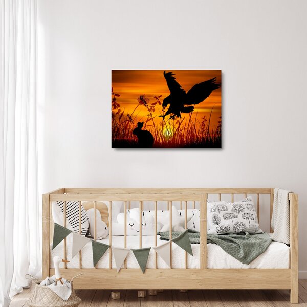 Staklena slika siluete grabežljivca (70x50 cm)