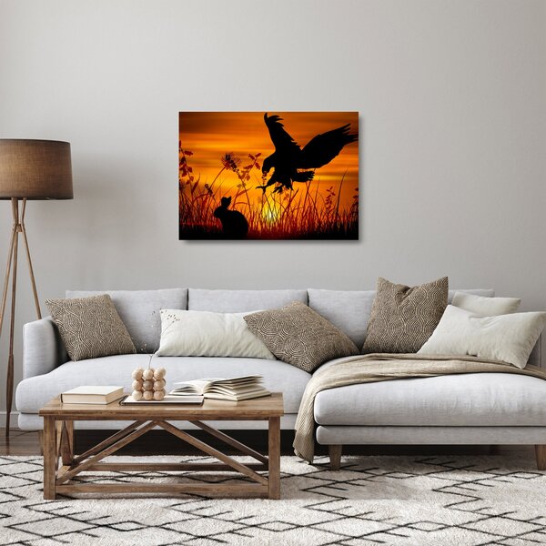 Staklena slika siluete grabežljivca (70x50 cm)