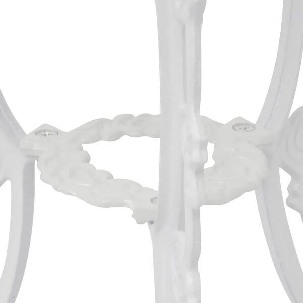 3-dijelni bistro set od lijevanog aluminija bijeli - Bijela 3 Bijela