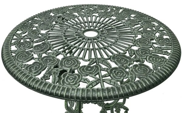 3-dijelni bistro set od lijevanog aluminija zeleni - Zelena 3 Zelena