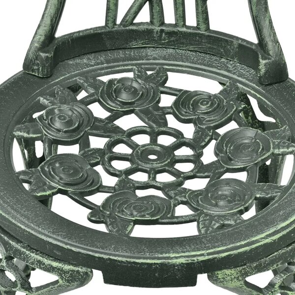 3-dijelni bistro set od lijevanog aluminija zeleni - Zelena 3 Zelena
