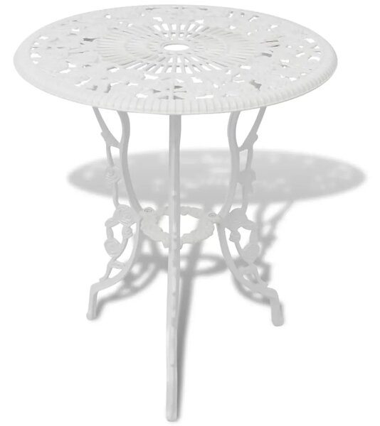 3-dijelni bistro set od lijevanog aluminija bijeli - Bijela 3 Bijela