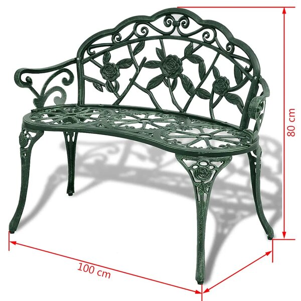 Vrtna klupa 100 cm od lijevanog aluminija zelena - Zelena 1 1 Zelena