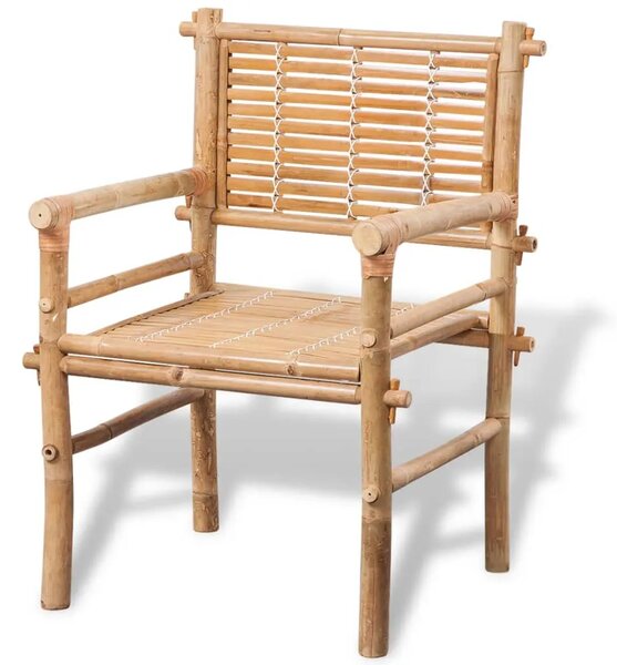 3-dijelni bistro set od bambusa s jastucima