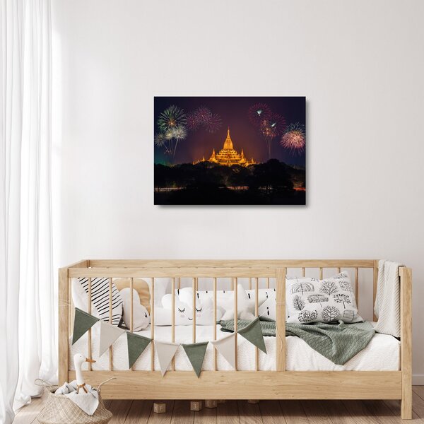 Staklena slika vatrometa u Aziji (70x50 cm)