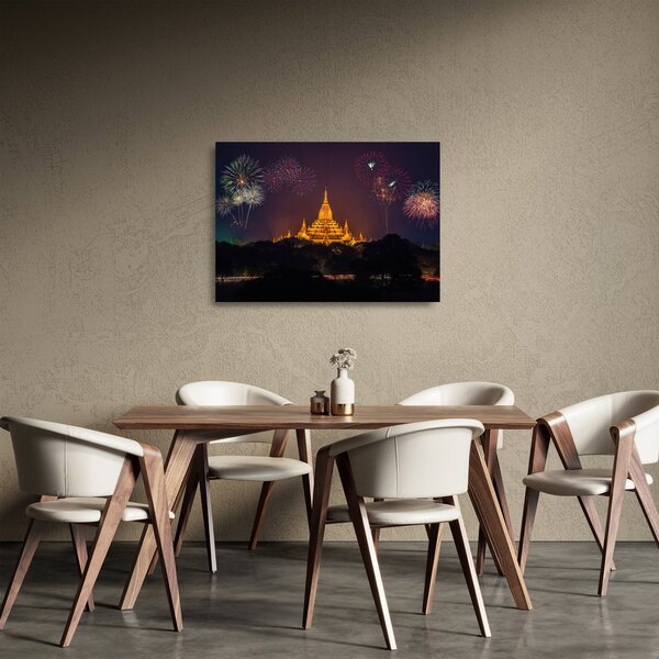 Staklena slika vatrometa u Aziji (70x50 cm)