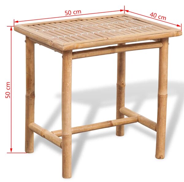 3-dijelni bistro set od bambusa s jastucima
