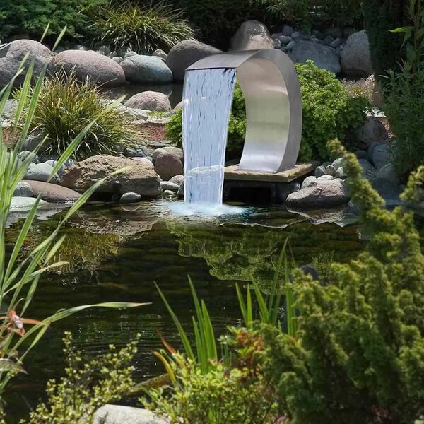Vrtna fontana s vodopadom za bazen od nehrđajućeg čelika 45x30x60 cm - bez LED svjetala bez LED svjetala