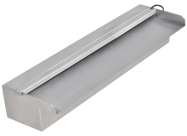 Pravokutna fontana za bazen s vodopadom LED nehrđajući čelik 45 cm - 45 cm s LED svjetlima 45 cm s LED svjetlima