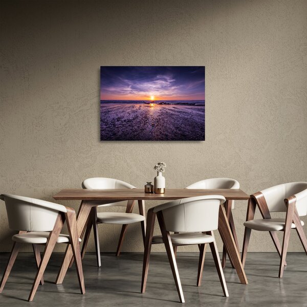 Staklena slika plaže - zalazak sunca (70x50 cm)