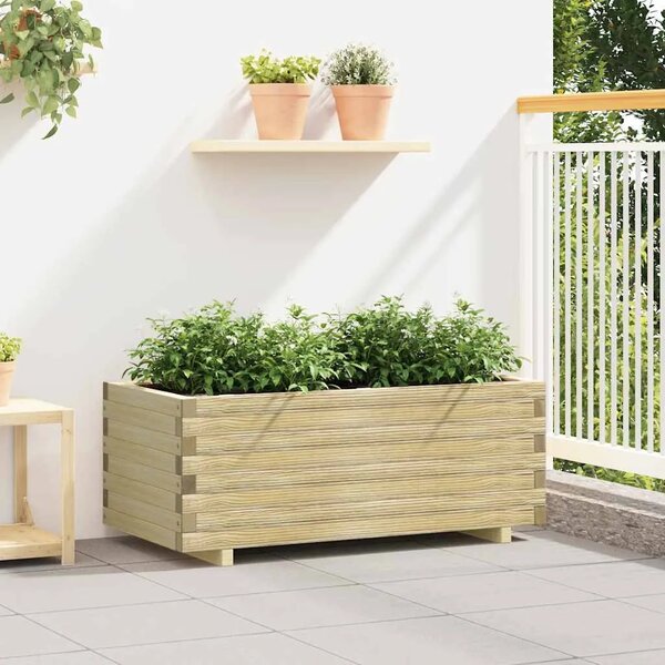 Povišena gredica 100 x 50 x 40 cm drvena pravokutna - Bež 100 x 50 x 40 cm 1 Bež