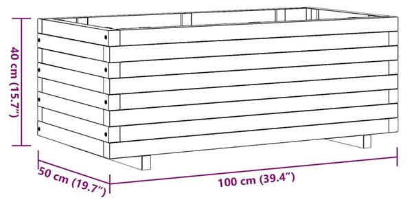 Povišena gredica 100 x 50 x 40 cm drvena pravokutna - Bež 100 x 50 x 40 cm 1 Bež