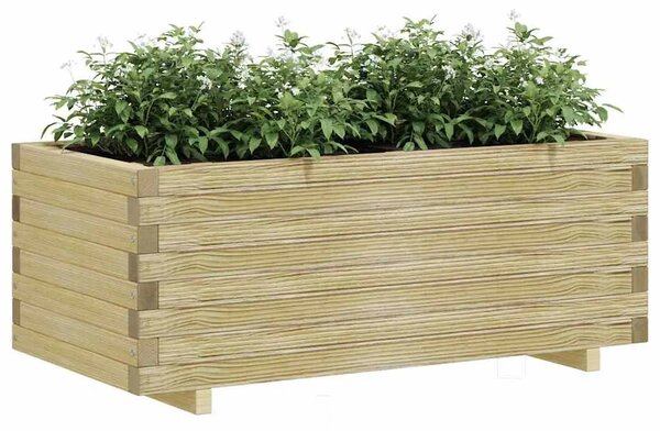 Povišena gredica 100 x 50 x 40 cm drvena pravokutna - Bež 100 x 50 x 40 cm 1 Bež