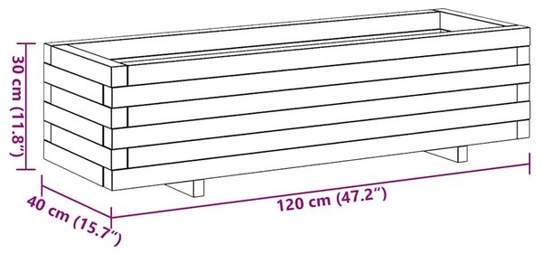 Sadilica 120 x 40 x 30 cm drvena pravokutna - Zelena 120 x 40 x 30 cm 1 Zelena