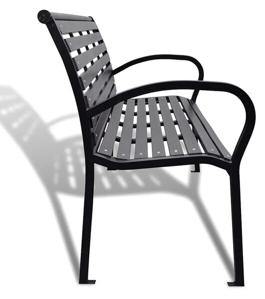 Vrtna klupa 125 cm od čelika i WPC-a crna - Crna 125 cm 1 1