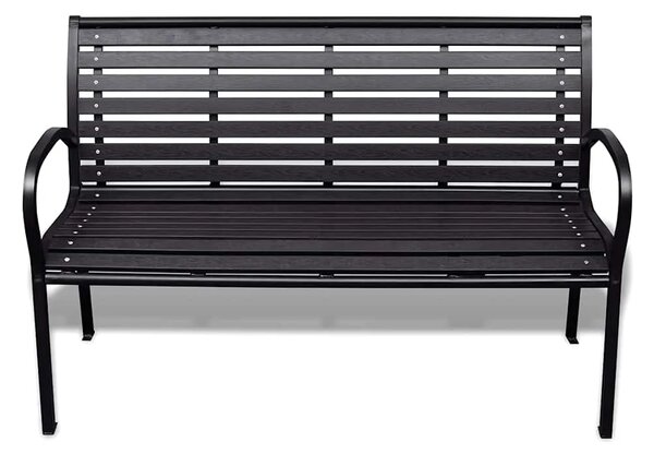 Vrtna klupa 125 cm od čelika i WPC-a crna - Crna 125 cm 1 1
