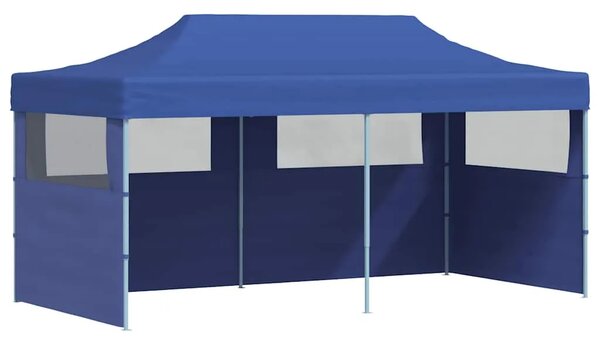 Sklopivi Pop-up šator za svadbe - šator za zabave plavi 3 x 6 m - Plava 1 s 3 bočna zida Ne