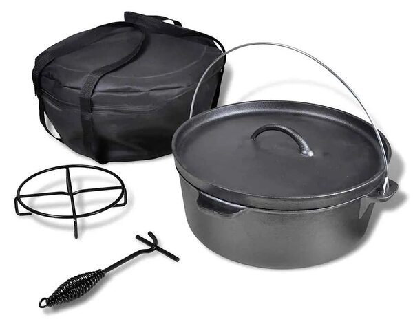 Lonac za kuhanje na otvorenom 11 3 L s dodatnim priborom - Crna 11.3 l 11.3 l