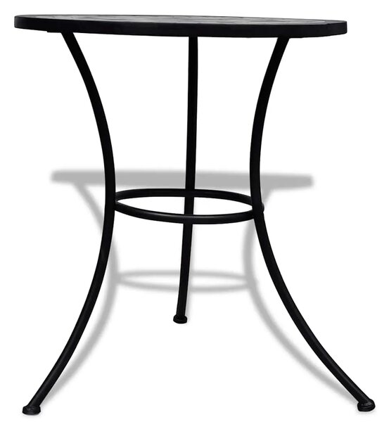 Bistro stolić crno-bijeli 60 cm s mozaikom - Crna 60 x 70 cm 1 Crna
