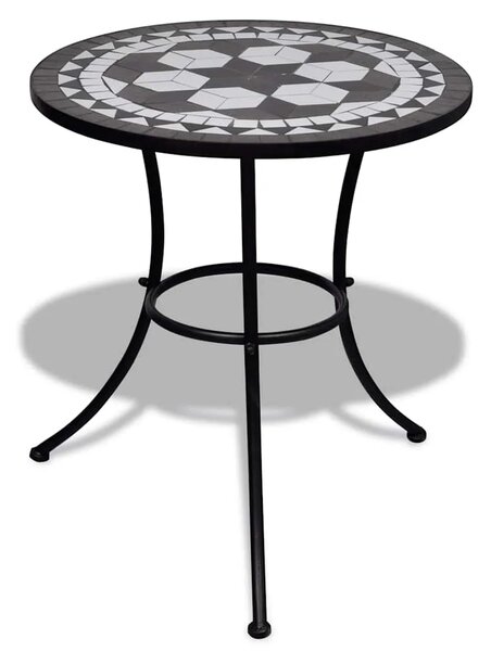 Bistro stolić crno-bijeli 60 cm s mozaikom - Crna 60 x 70 cm 1 Crna