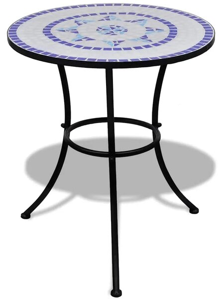 Bistro stolić plavo-bijeli 60 cm s mozaikom - Plava 60 x 70 cm 1 Plava