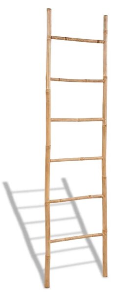 Stalak za ručnike od bambusa sa 6 razina - Smeđa 190 cm 190 cm Smeđa