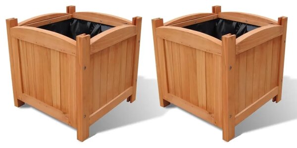 Drvena povišena gredica 30 x 30 x 30 cm 2-dijelni set - Smeđa 2 Smeđa
