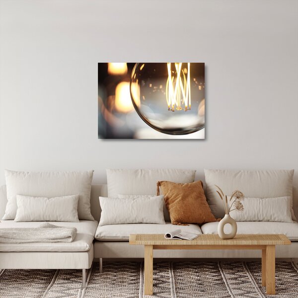 Staklena slika svijetleće žarulje (70x50 cm)