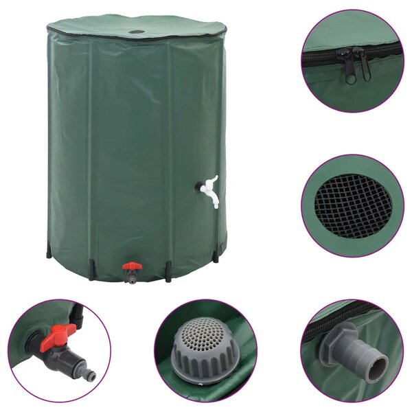 Sklopiv spremnik za kišnicu 250 L - Zelena 250 l 1 Zelena