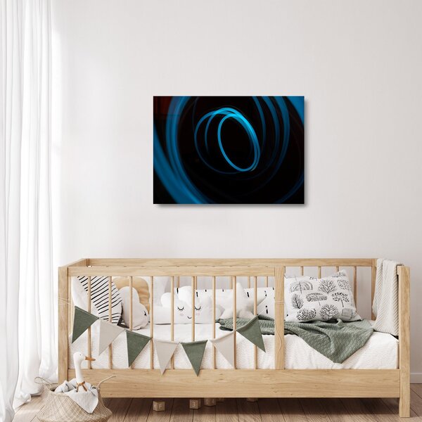 Staklena slika plave linije (70x50 cm)