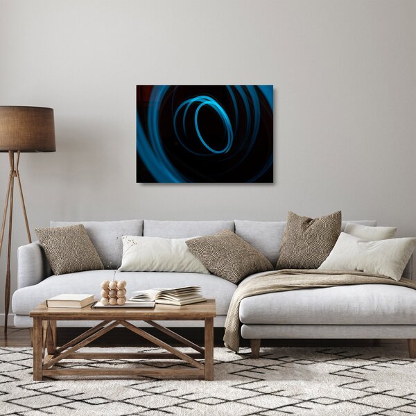 Staklena slika plave linije (70x50 cm)