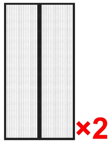 Mreža za komarce - Mreža protiv insekata magnetom 2 kom 210 x 100 cm Crna - 210 x 100 cm 210 x 100 cm