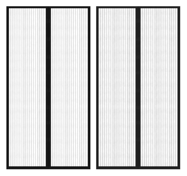 Mreža za komarce - Mreža protiv insekata magnetom 2 kom 210 x 100 cm Crna - 210 x 100 cm 210 x 100 cm