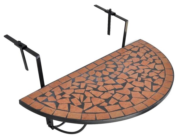 Viseći balkonski stol terakota s mozaikom - Smeđa 76 x 56 x 64 cm 1 Smeđa