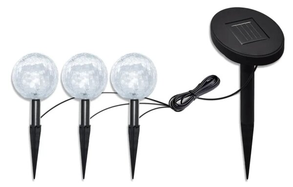 Solarna zdjela 3 LED vrtne svjetiljke sa solarnim panelima - 3 1 3