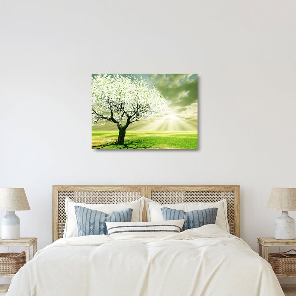 Staklena slika cvatućeg stabla (70x50 cm)