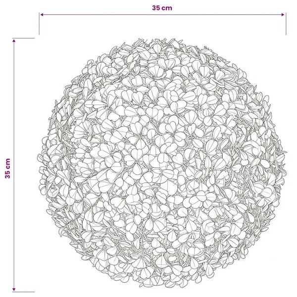 Umjetni šimšir - Ukrasna kugla od umjetnog šimšira 35 cm 2 kom - 35 cm 2 35 cm