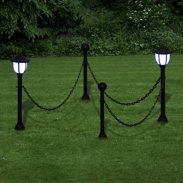 Lanac ograda sa 2 LED solarne lampe i 2 stupa - 2 1 2